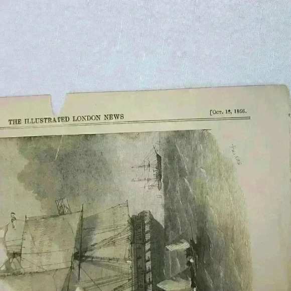 Art Print United States Steam Frigate Merrimack Naval Ship Seascape Antique 1856 - Picture 7 of 12